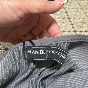 MANIÈRE DE VOIR Gray Ribbed Dress Size 8